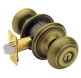 Schlage Residential F51A - Entry Lock - Georgian Knob, C Keyway with 16211 Latch and 10063 Strike - Alden Rose