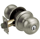 Schlage Residential F51A - Entry Lock - Georgian Knob, C Keyway with 16211 Latch and 10063 Strike - Alden Rose