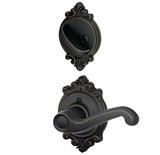 Schlage Flair Left Handed Single Cylinder Interior Pack with Decorative Brookshire Trim - Exterior Handleset Sold Separately