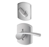 Schlage Merano Left Handed One-Sided Dummy Interior Pack with Greenwich Trim - Exterior Handleset Sold Separately