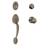 Schlage Plymouth Double Cylinder Handleset with Plymouth Interior Knob from the F-Series