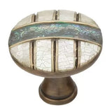 Schaub Fair Isle - Solid Brass 1 3/8" Diameter Round Knob with Imperial Shell and Mother of Pearl