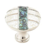 Schaub Fair Isle - Solid Brass 1 3/8" Diameter Round Knob with Imperial Shell and Mother of Pearl