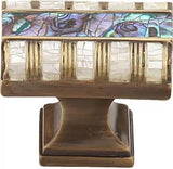 Schaub Fair Isle - Solid Brass Rectangle Knob with Imperial Shell and Mother of Pearl