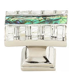 Schaub Fair Isle - Solid Brass Rectangle Knob with Imperial Shell and Mother of Pearl