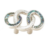 Schaub Fair Isle - Solid Brass 3/4" Centers Circles Pull with Imperial Shell and Mother of Pearl