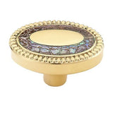 Schaub Fair Isle - Solid Brass Oval Knob with Imperial Shell