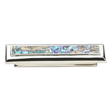 Schaub Tiger Penshell - Rectangle Pull with Tiger Penshell Inlay and Dark Antique Bronze - 3" cc