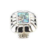 Schaub Tiger Penshell - Rectangle Knob - Penshell inlaid on Solid Brass - Estate Dover Finish - 1-1/2" x 1-1/4"