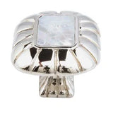 Schaub Tiger Penshell - Rectangle Knob - Penshell inlaid on Solid Brass - Estate Dover Finish - 1-1/2" x 1-1/4"