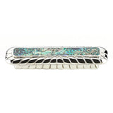 Schaub Tiger Penshell - Pull - Penshell inlaid on Solid Brass - Estate Dover Finish - 3" cc