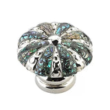Schaub Tiger Penshell - Round Knob - Penshell inlaid on Solid Brass - Estate Dover Finish - 1-3/8" dia