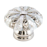 Schaub Tiger Penshell - Round Knob - Penshell inlaid on Solid Brass - Estate Dover Finish - 1-3/8" dia
