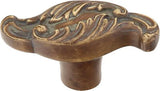 Schaub Canata - Solid Brass Oblong Knob with Wave Designs
