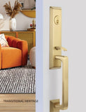 Emtek 4707 Transitional Heritage Monolithic Dummy Entrance Handleset - Brass Tubular
