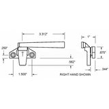 Truth 25 Series Cam Lock 1-1/2 Handle Offset Base LH ,Faux Bronze