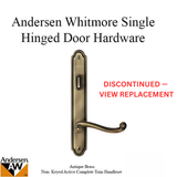 Hardware Kit, Single Door, Whitmore, Active Door - Antique Brass -DISCONTINUED – See Newbury 2577504 Replacement