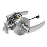 Sargent 28-10G71-LB-24V-US26D 24V Fail Secure Cylindrical Electromechanical Lock - 2-3/4" Backset, 4-7/8" Strike, LA Keyway, L Rose, B Lever, US26D/626 Satin Chrome Finish