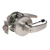 Sargent 28-10G71-LP-24V-US26D 24V Fail Secure Cylindrical Electromechanical Lock - 2-3/4" Backset, 4-7/8" Strike, LA Keyway, L Rose, P Lever, US26D/626 Satin Chrome Finish