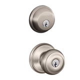 Schlage Georgian Single Cylinder Keyed Entry Door Knob Set and Deadbolt Combo