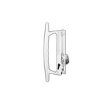 Keyed Handle Set For Sliding Patio Door, Flush Mount - Standard Hook - White