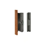 Handle Set - Sliding Patio Door, Extruded Aluminum / Wood / Diecast - Black, Clamp Style