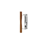 Handle Set - Sliding Patio Door, Flush Mount - Standard Hook - Chrome / Wood