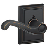 Schlage Flair Left Handed Non-Turning One-Sided Dummy Door Lever with Decorative Addison Trim