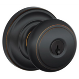 Schlage Residential F51A - Entry Lock - Andover Knob, C Keyway with 16211 Latch and 10063 Strike - Andover Trim