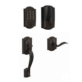 Schlage Encode WiFi Enabled Electronic Keypad Deadbolt with Left Handed Camelot Entry Handleset and Accent Lever