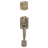 Schlage Double Cylinder Camelot Handleset with Elan Interior Lever from the F-Series