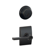 Schlage Latitude Single Cylinder Keyed Entry Door Lever Set and Deadbolt Combo with Century Rose