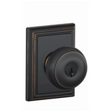 Schlage Residential F51A - Entry Lock - Georgian Knob, C Keyway with 16211 Latch and 10063 Strike - Addison Rose