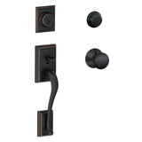 Schlage Double Cylinder Addison Handleset with Plymouth Interior Knob from the F-Series
