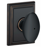 Schlage Residential F10 - Siena Knob Passage Lock with 16080 Latch and 10027 Strike - Addison Rose