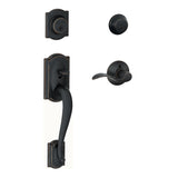 Schlage Camelot Right Hand Double Cylinder Handleset with Accent Interior Lever from the F-Series