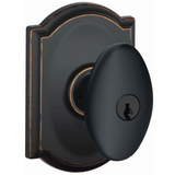 Schlage Siena Keyed Entry Single Cylinder Door Knob Set with Decorative Camelot Trim