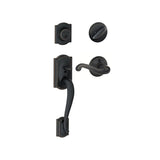 Schlage Camelot Left Handed Sectional Single Cylinder Keyed Entry Handleset with Flair Lever