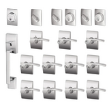 Schlage Century Complete House Door Hardware Package with Merano Interior Levers and Left Handed Exterior Front Door Handleset