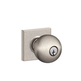 Schlage Orbit Keyed Entry Single Cylinder Door Knob Set with Decorative Collins Trim