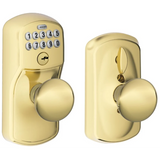 Schlage Plymouth Keypad Entry with Flex-Lock Door Knob Set with Plymouth Interior Knob