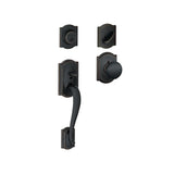 Schlage Camelot Sectional Single Cylinder Keyed Entry Handleset with Plymouth Knob with Decorative Camelot Trim