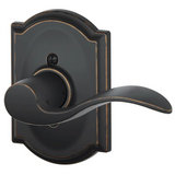 Schlage Accent Right Handed Non-Turning One-Sided Dummy Door Lever with Decorative Camelot Trim