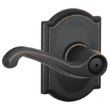 Schlage Flair Privacy Door Lever Set with Decorative Camelot Trim