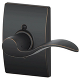 Schlage Accent Right Handed Non-Turning One-Sided Dummy Door Lever with Decorative Century Trim