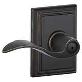 Schlage Accent Privacy Door Lever Set with Decorative Addison Trim