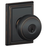 Schlage Andover Keyed Entry Panic Proof Door Knob Set with Decorative Addison Trim