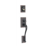 Schlage Left Handed Double Cylinder Addison Handleset with Flair Interior Lever from the F-Series