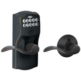 Schlage Residential FE575 - Camelot Keypad Entry Auto-Lock Set with Accent Lever