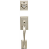 Schlage Right Handed Double Cylinder Addison Handleset with Manhattan Interior Lever from the F-Series